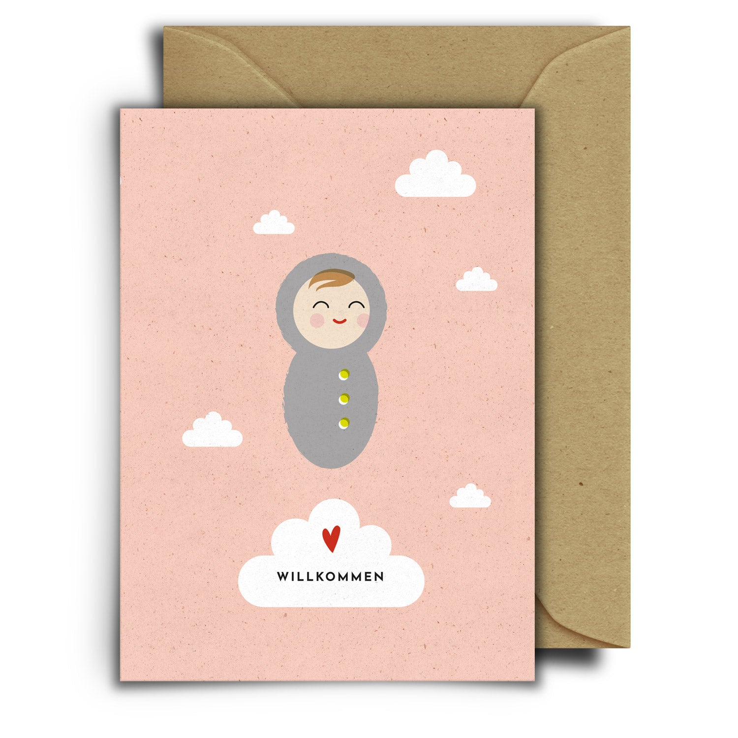 Hi Baby rosa| Grußkarte mit Umschlag