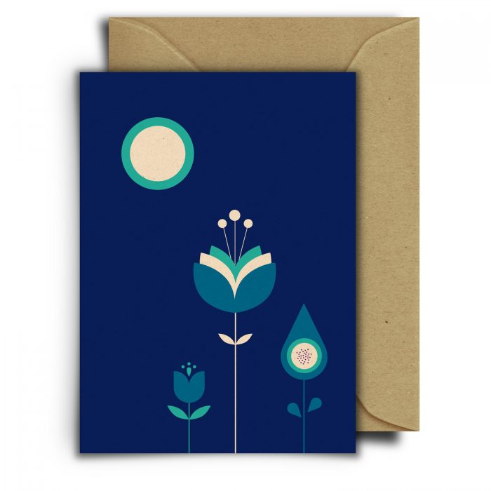 Pflückglück Bleu | Grußkarte mit Umschlag